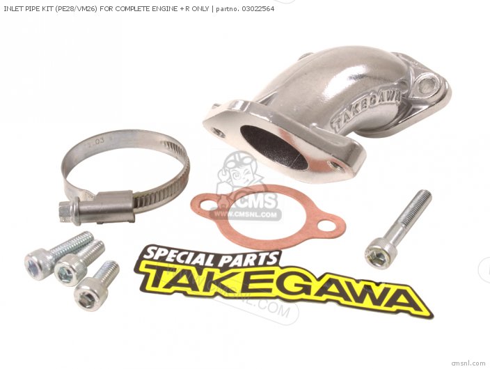 Takegawa INLET PIPE KIT (PE28/VM26) FOR COMPLETE ENGINE +R ONLY 03022564