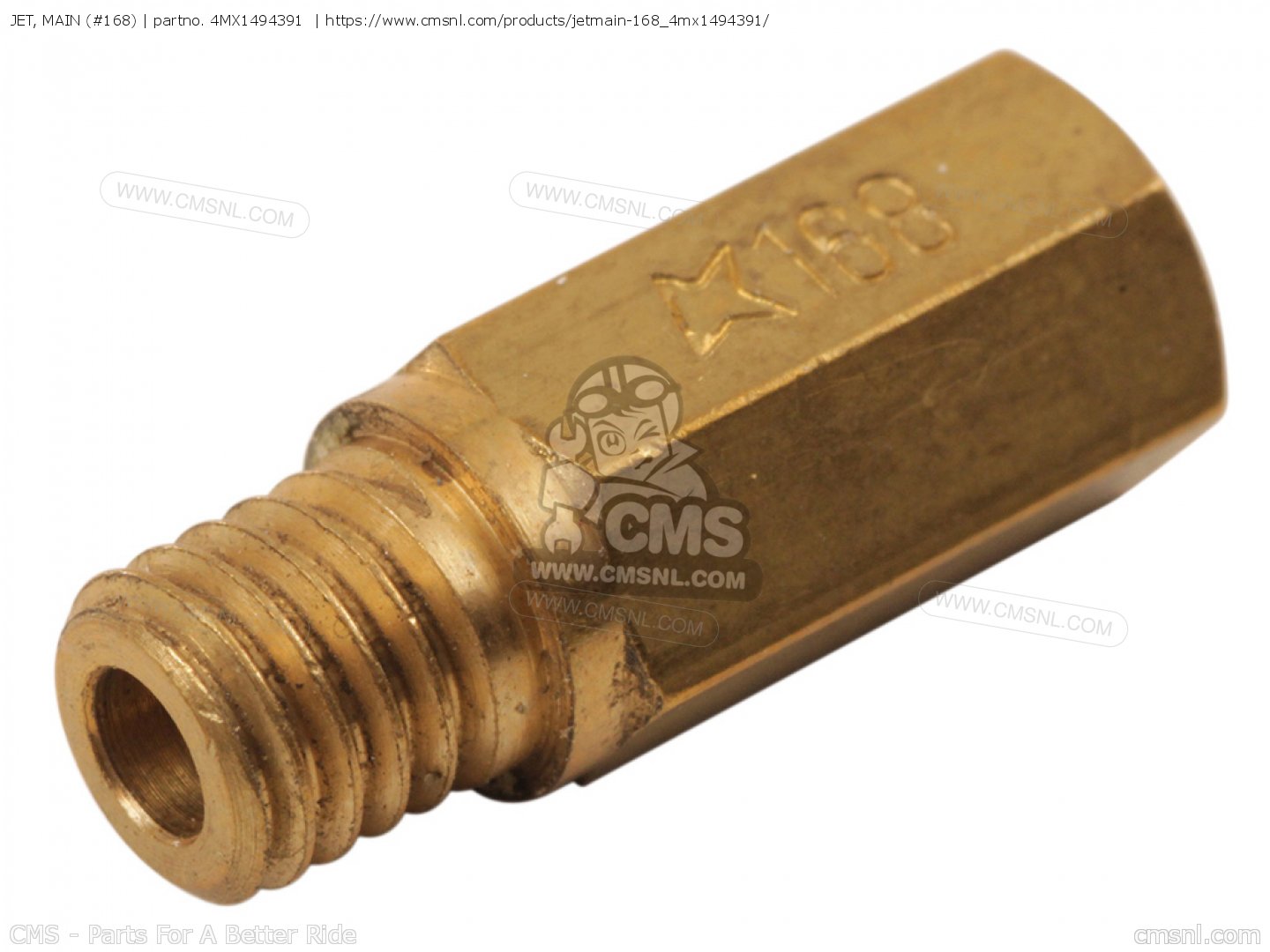 4MX1494391: Jet, Main (#168) Yamaha - buy the 4MX-14943-91-00 at CMSNL