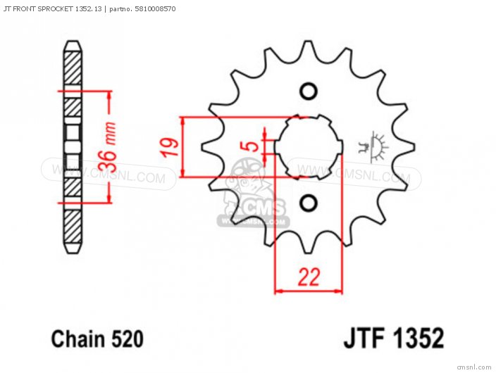 Tsubaki JT FRONT SPROCKET 1352.13 5810008570