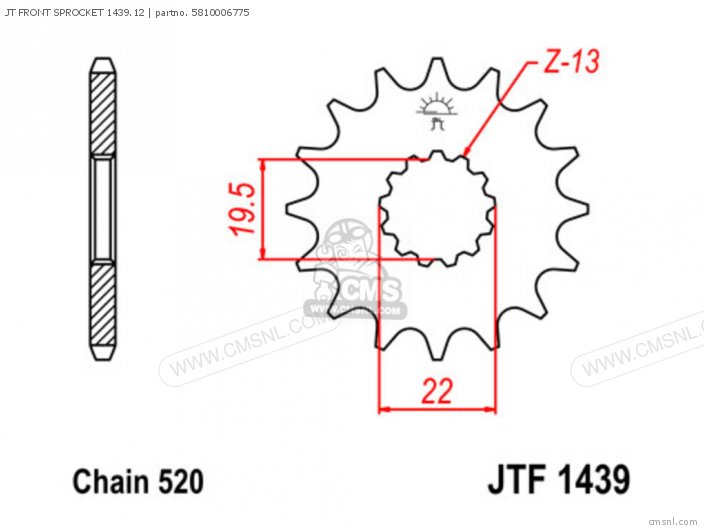 Tsubaki JT FRONT SPROCKET 1439.12 5810006775