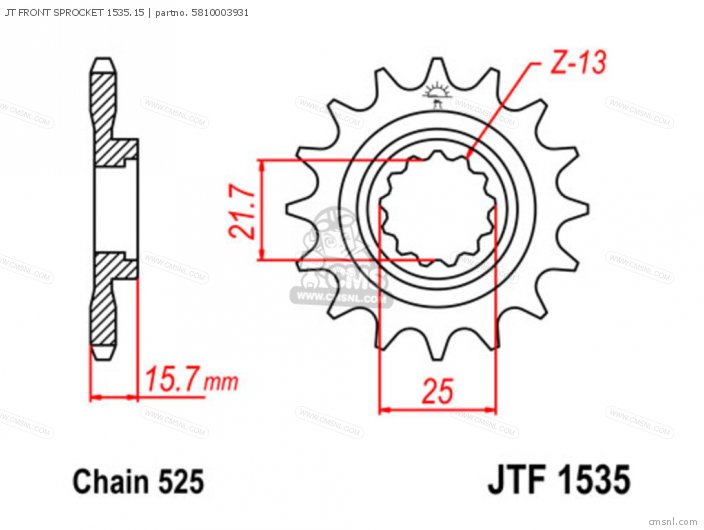 Tsubaki JT FRONT SPROCKET 1535.15 5810003931