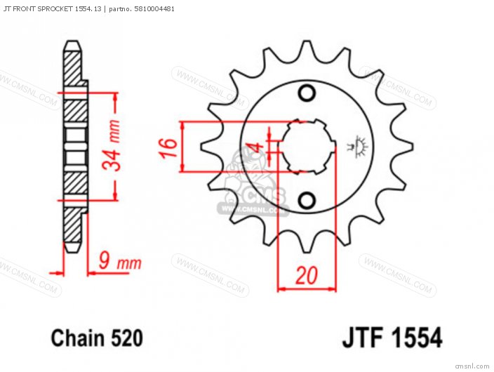 Tsubaki JT FRONT SPROCKET 1554.13 5810004481