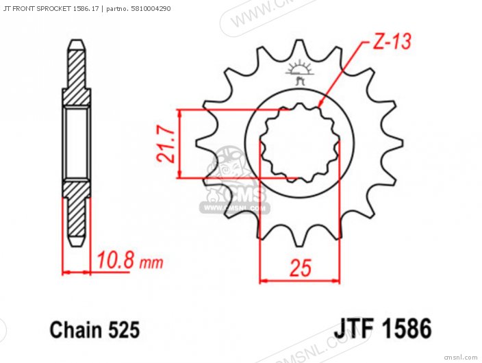 Tsubaki JT FRONT SPROCKET 1586.17 5810004290