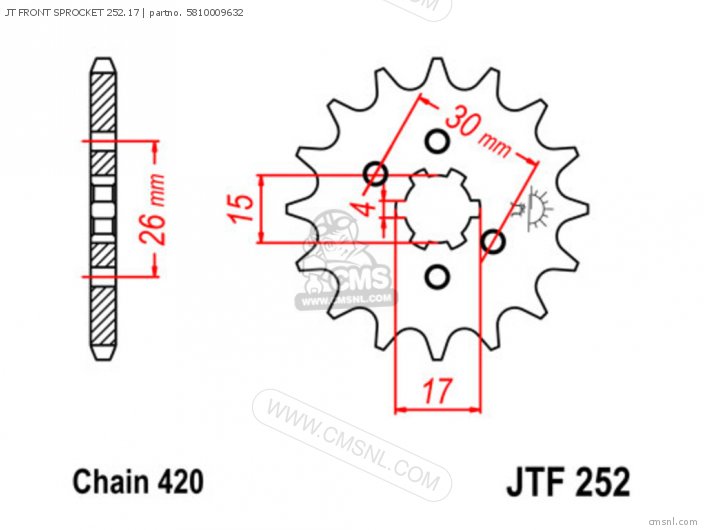 Tsubaki JT FRONT SPROCKET 252.17 5810009632