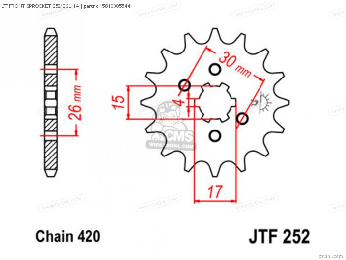 Tsubaki JT FRONT SPROCKET 252/261.14 5810005544