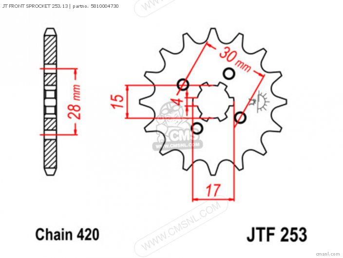 Tsubaki JT FRONT SPROCKET 253.13 5810004730