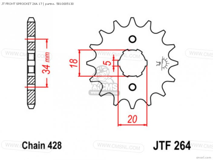 Tsubaki JT FRONT SPROCKET 264.17 5810005130