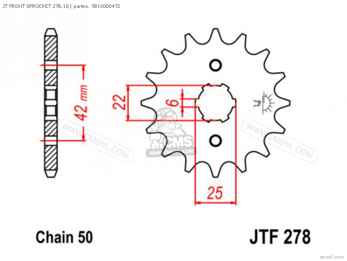 Jt Front Sprocket 278.18 photo
