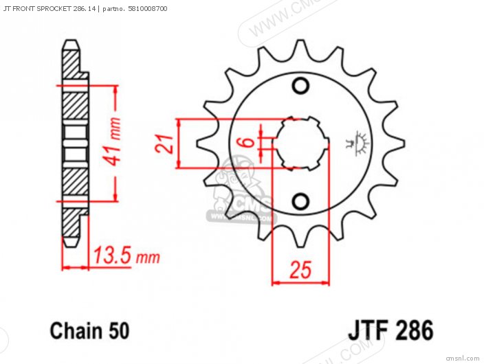 Tsubaki JT FRONT SPROCKET 286.14 5810008700