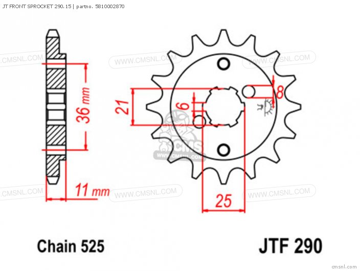 Tsubaki JT FRONT SPROCKET 290.15 5810002870