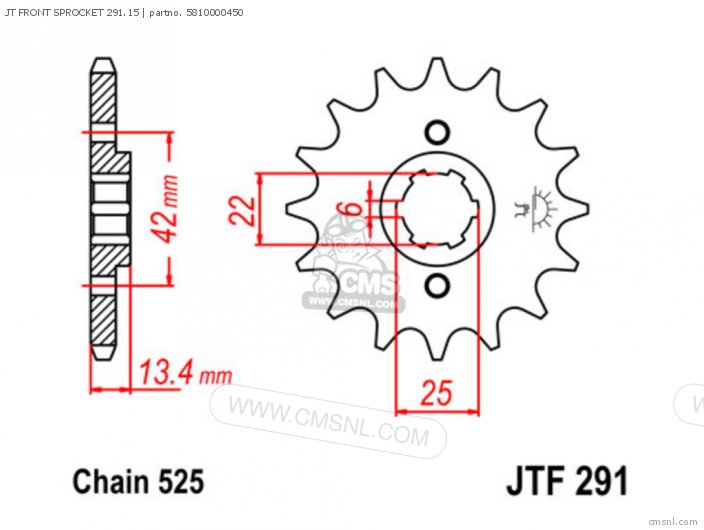 Tsubaki JT FRONT SPROCKET 291.15 5810000450