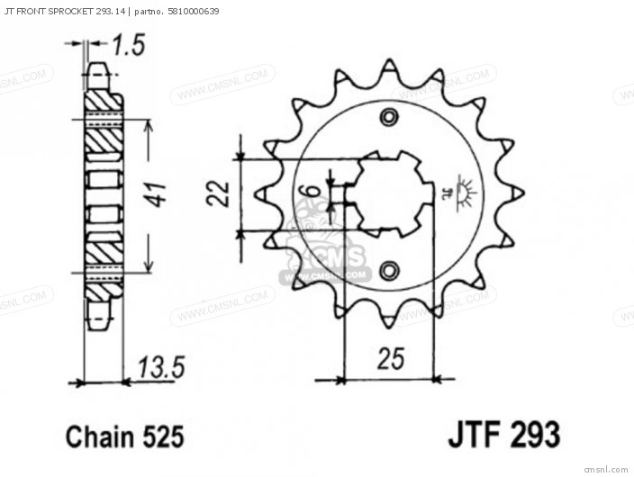 Tsubaki JT FRONT SPROCKET 293.14 5810000639