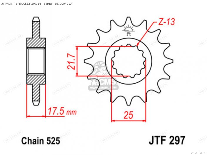 Tsubaki JT FRONT SPROCKET 297.14 5810004210