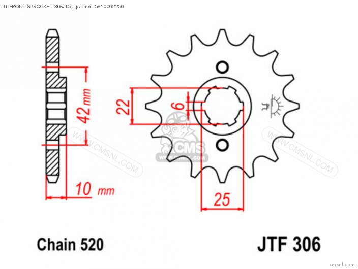 Tsubaki JT FRONT SPROCKET 306.15 5810002250