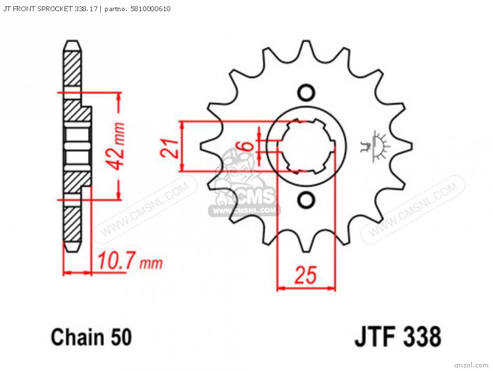 Tsubaki JT FRONT SPROCKET 338.17 5810000610