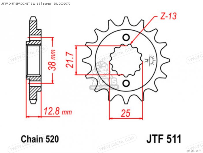 Tsubaki JT FRONT SPROCKET 511.15 5810002070