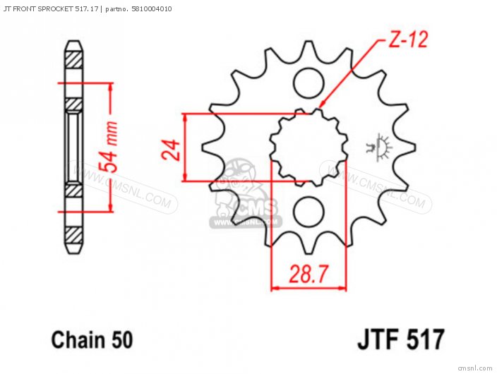 Tsubaki JT FRONT SPROCKET 517.17 5810004010