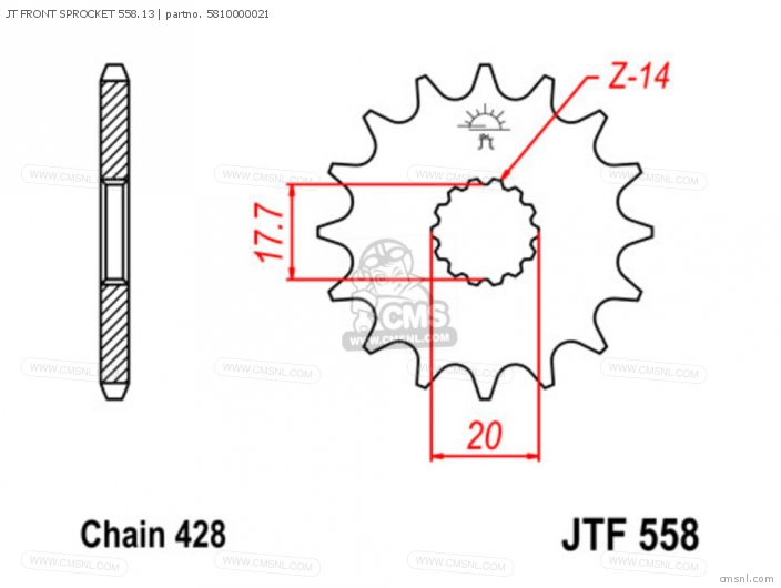 Tsubaki JT FRONT SPROCKET 558.13 5810000021