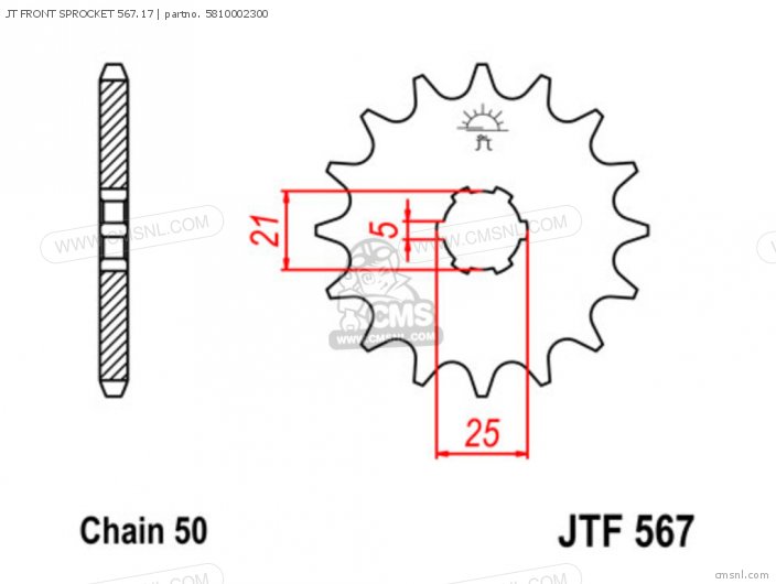 Tsubaki JT FRONT SPROCKET 567.17 5810002300