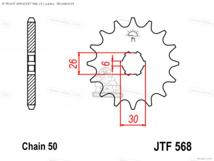 Tsubaki JT FRONT SPROCKET 568.15 5810003319