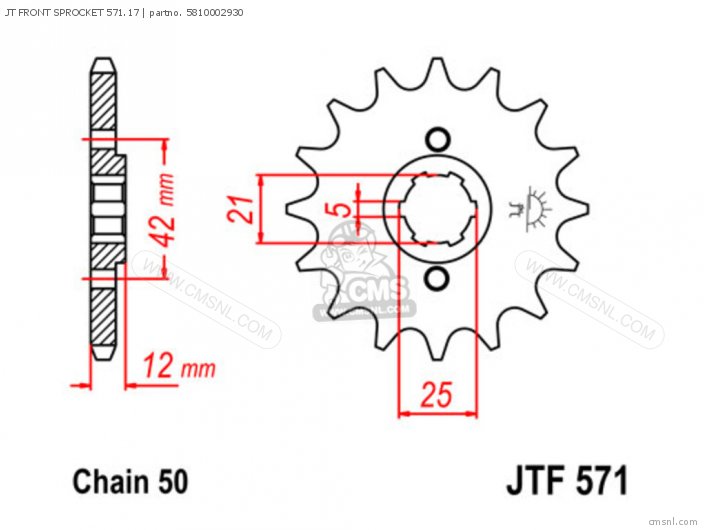 Tsubaki JT FRONT SPROCKET 571.17 5810002930