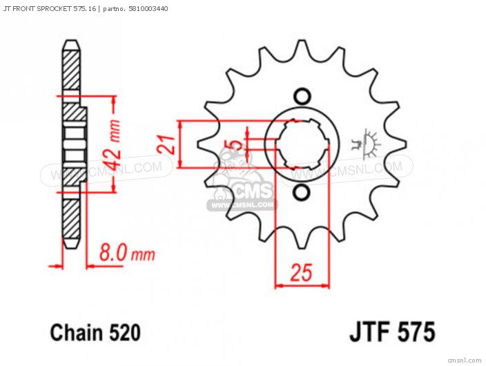 Tsubaki JT FRONT SPROCKET 575.16 5810003440