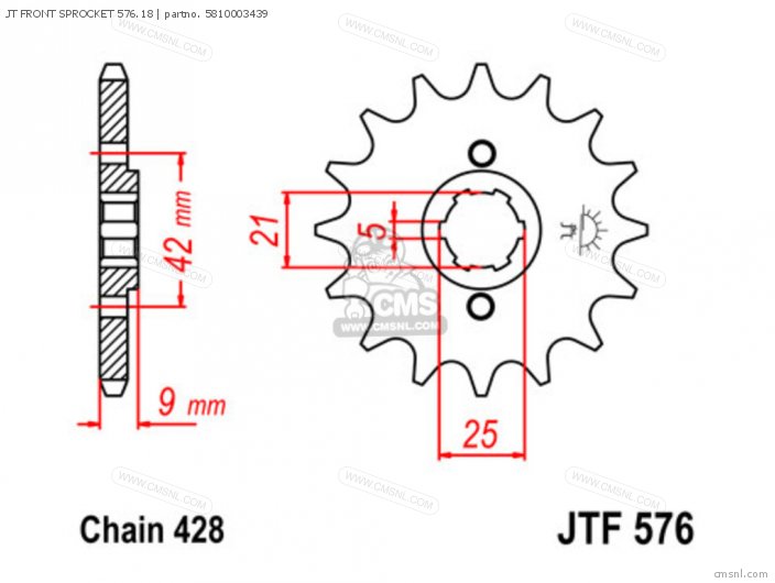 Tsubaki JT FRONT SPROCKET 576.18 5810003439