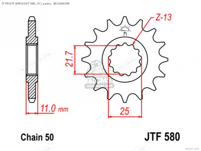 Tsubaki JT FRONT SPROCKET 580.15 5810006995