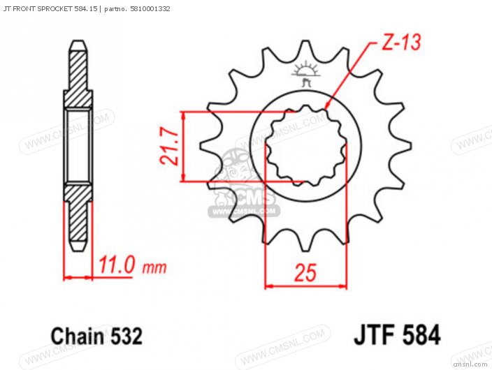 Tsubaki JT FRONT SPROCKET 584.15 5810001332