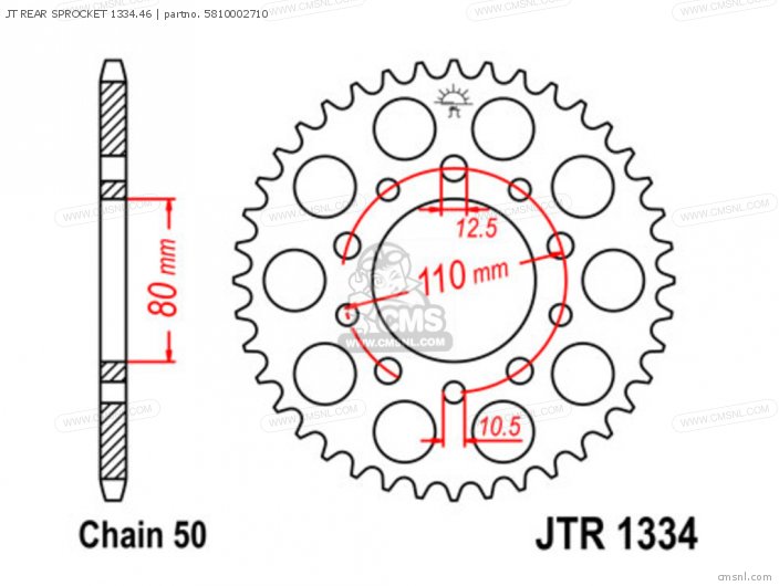 Tsubaki JT REAR SPROCKET 1334.46 5810002710