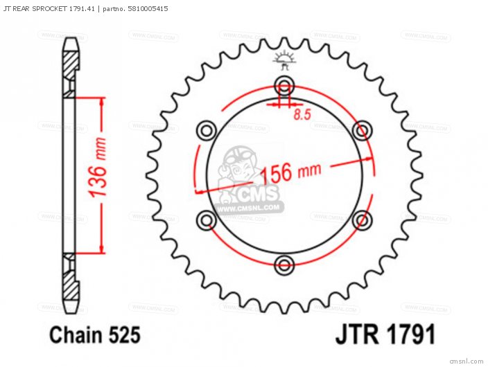 Tsubaki JT REAR SPROCKET 1791.41 5810005415