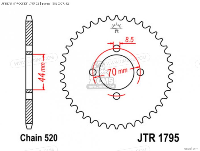 Tsubaki JT REAR SPROCKET 1795.22 5810007192