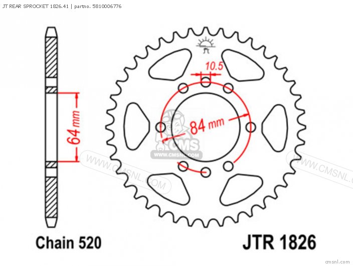 Tsubaki JT REAR SPROCKET 1826.41 5810006776