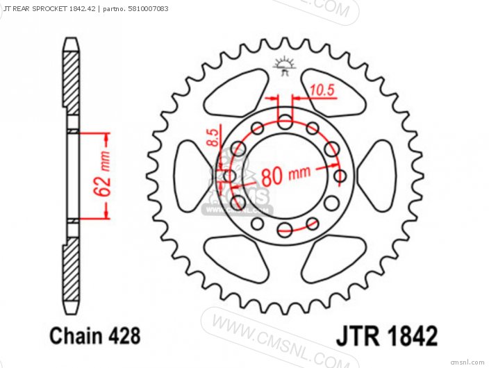 Tsubaki JT REAR SPROCKET 1842.42 5810007083