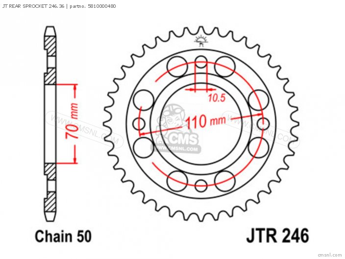 Tsubaki JT REAR SPROCKET 246.36 5810000480