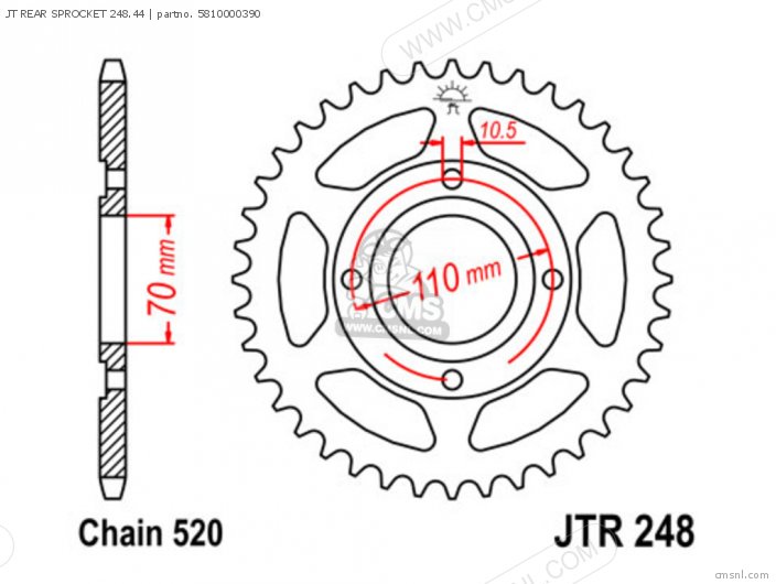 Tsubaki JT REAR SPROCKET 248.44 5810000390