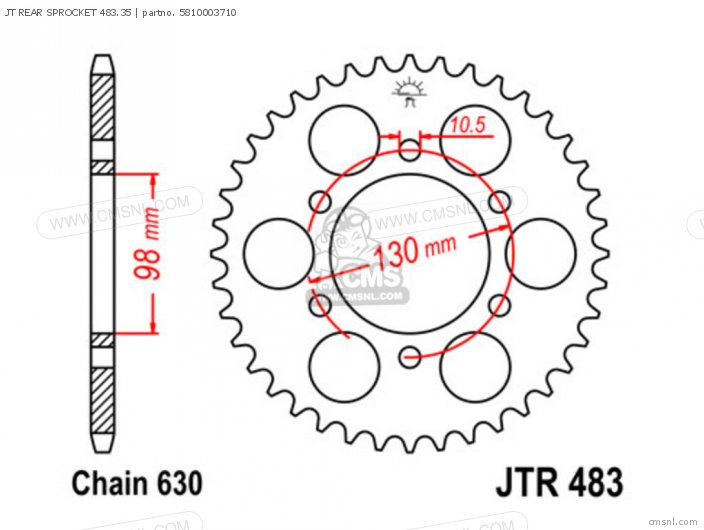 Tsubaki JT REAR SPROCKET 483.35 5810003710