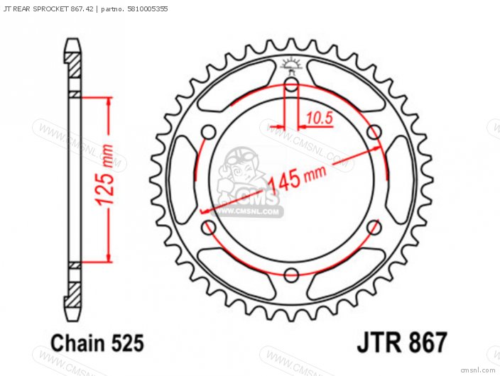 Jt Rear Sprocket 867.42 photo