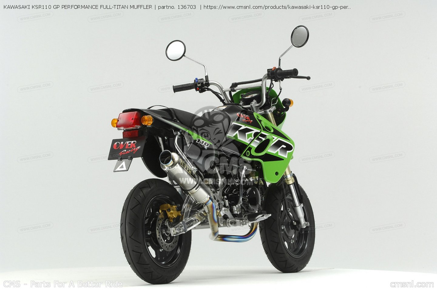 ＫＳＲ110　　少走行 136703: KAWASAKI KSR110 GP PERFORMANCE FULL-TITAN MUFFLER Over