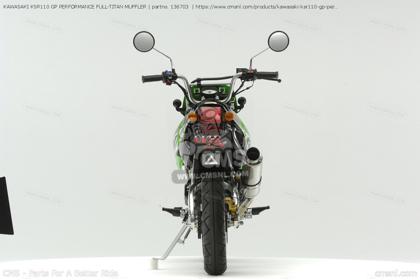 136703: KAWASAKI KSR110 GP PERFORMANCE FULL-TITAN MUFFLER Over