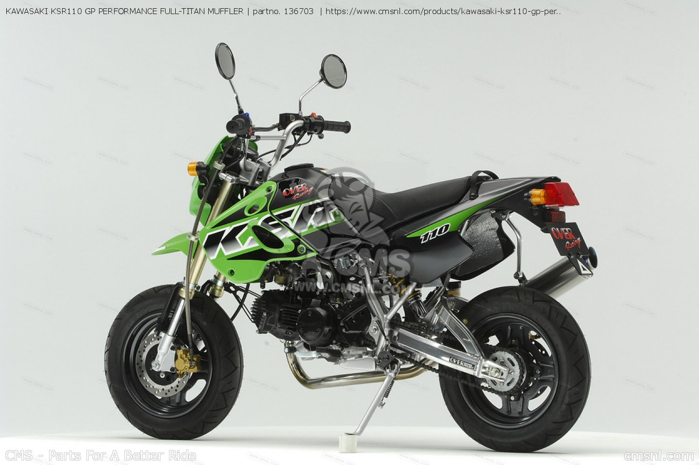 136703: KAWASAKI KSR110 GP PERFORMANCE FULL-TITAN MUFFLER Over