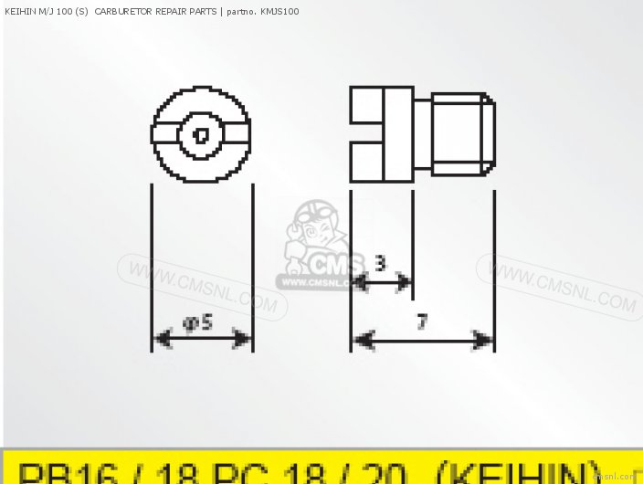 Takegawa KEIHIN M/J 100 (S)  CARBURETOR REPAIR PARTS KMJS100