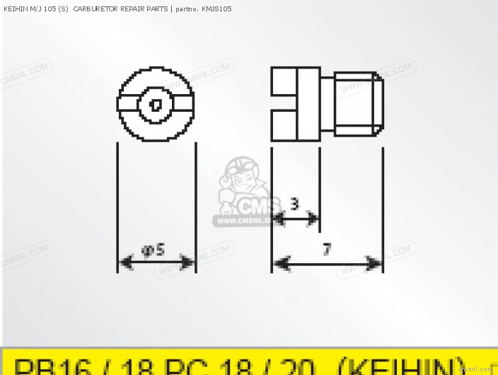 Takegawa KEIHIN M/J 105 (S)  CARBURETOR REPAIR PARTS KMJS105