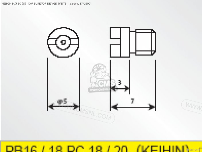 Takegawa KEIHIN M/J 90 (S)  CARBURETOR REPAIR PARTS KMJS90