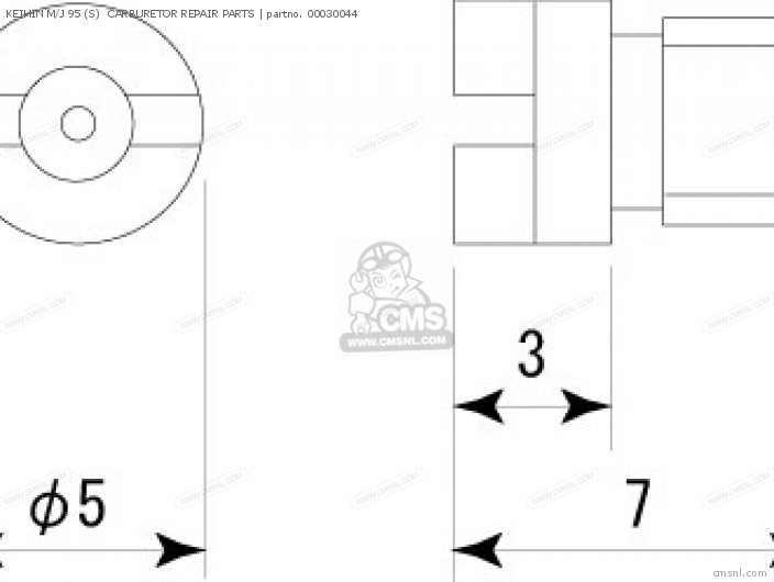 Takegawa KEIHIN M/J 95 (S)  CARBURETOR REPAIR PARTS 00030044