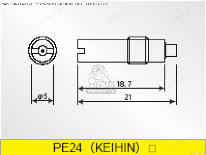 Takegawa KEIHIN PE24 SLOW JET  #45  CARBURETOR REPAIR PARTS P24PJ45