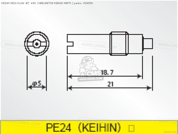 Takegawa KEIHIN PE24 SLOW JET  #50  CARBURETOR REPAIR PARTS P24PJ50