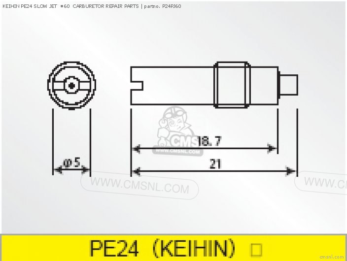 Takegawa KEIHIN PE24 SLOW JET  #60  CARBURETOR REPAIR PARTS P24PJ60