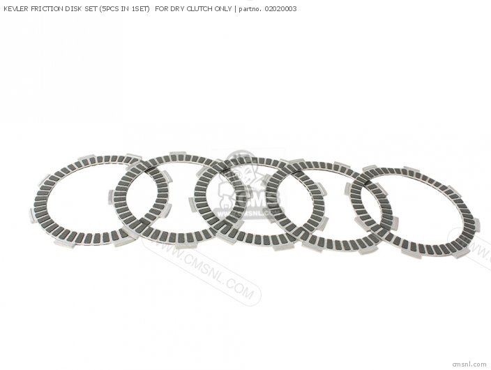 02020003: Kevler Friction Disk Set (5pcs In 1set) For Dry Clutch 