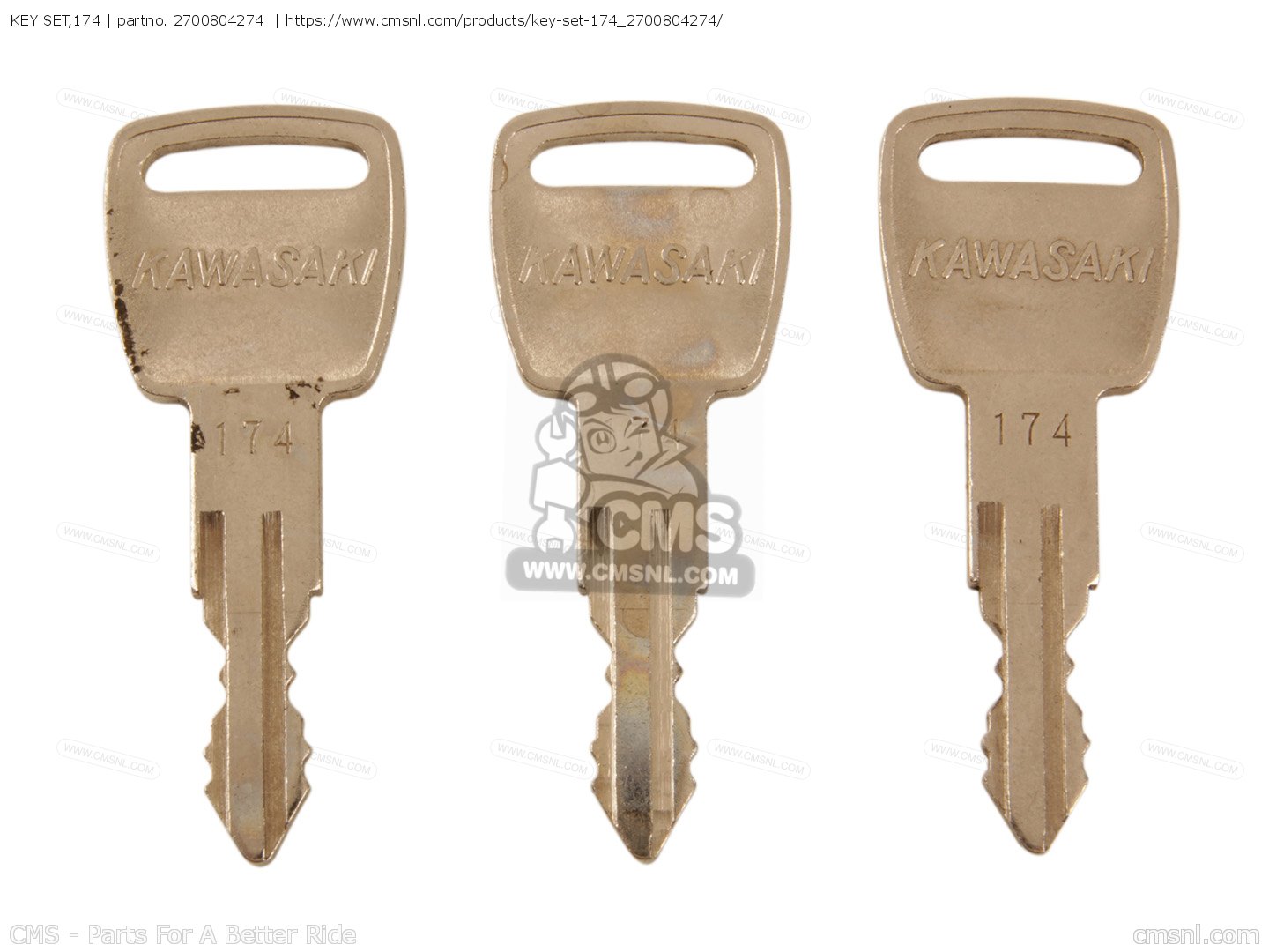 2700804274: KEY SET,174 Kawasaki - buy the 27008-042-74 at CMSNL